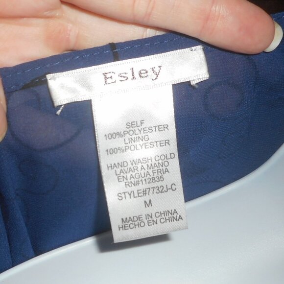 Vintage Esley Navy & black velvet kimono wrap, size Medium - Picture 6 of 7